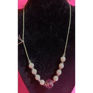 Jewelry Fashion Round Plastic Beaded Corded Necklace Adjustable